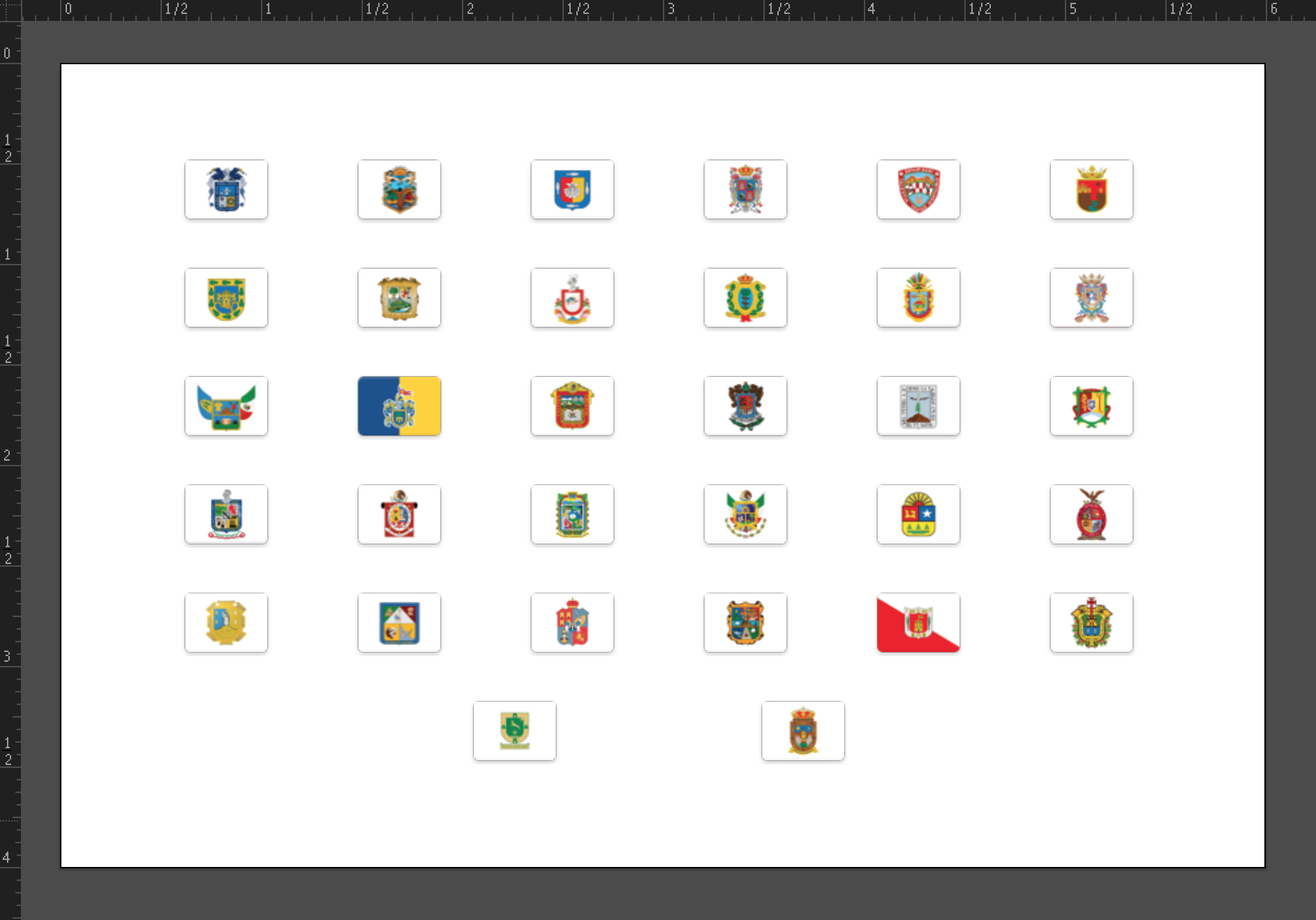 Thumbnails of flags from Mexican states